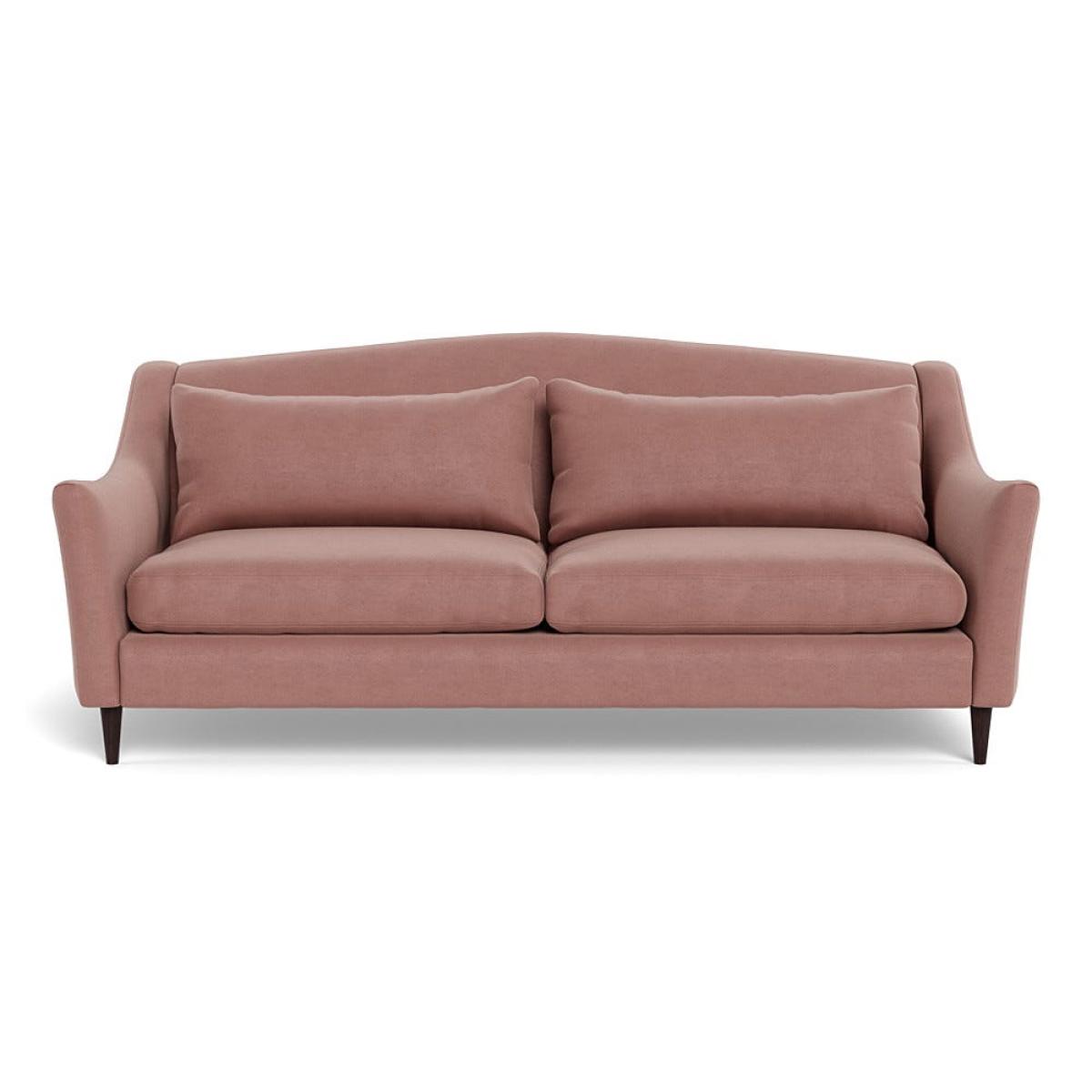 Heal's Somerset 4 Seater Sofa Smart Luxe Velvet Dusky Pink Walnut Stained Feet – image 2