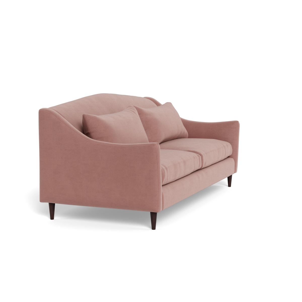Heal's Somerset 4 Seater Sofa Smart Luxe Velvet Dusky Pink Walnut Stained Feet – image 3