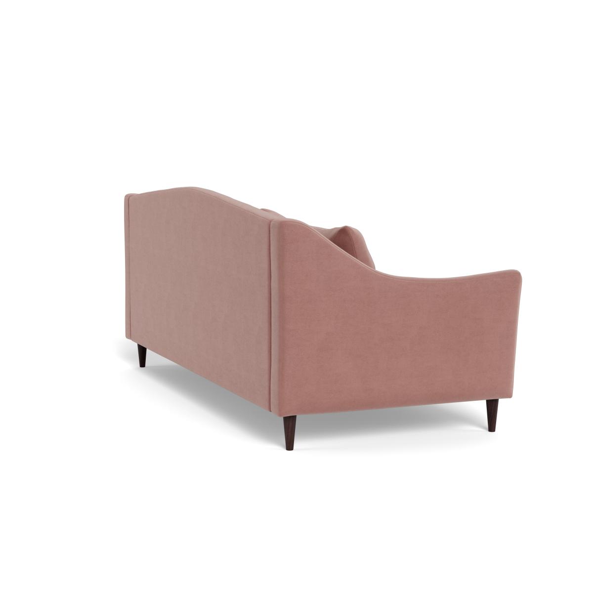 Heal's Somerset 4 Seater Sofa Smart Luxe Velvet Dusky Pink Walnut Stained Feet – image 5