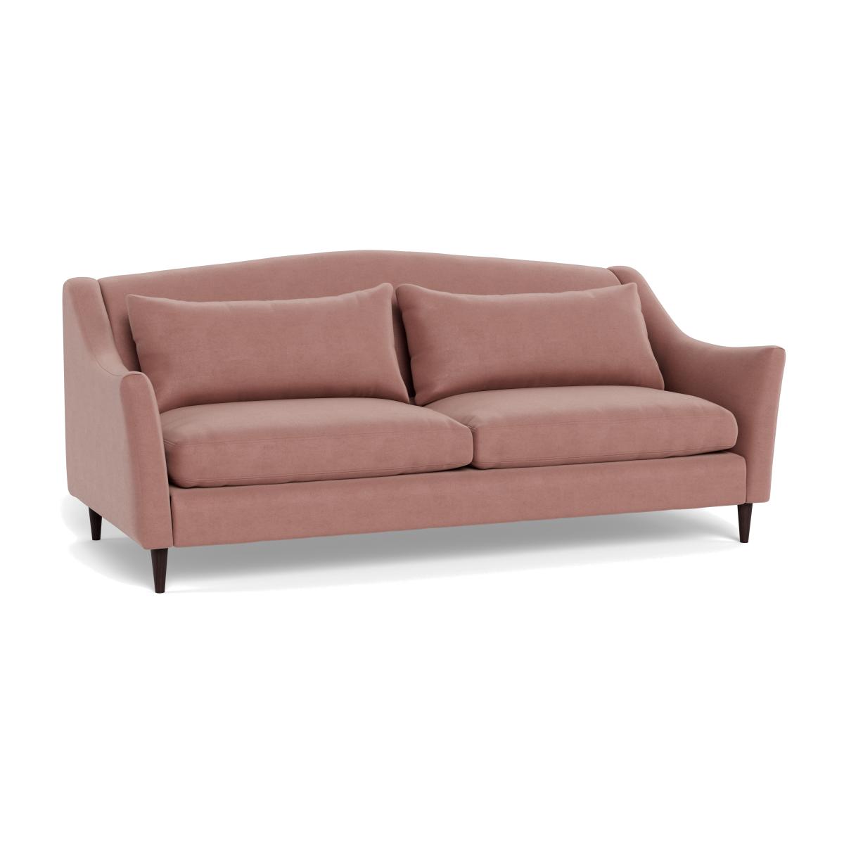Heal's Somerset 4 Seater Sofa Smart Luxe Velvet Dusky Pink Walnut Stained Feet – image 1