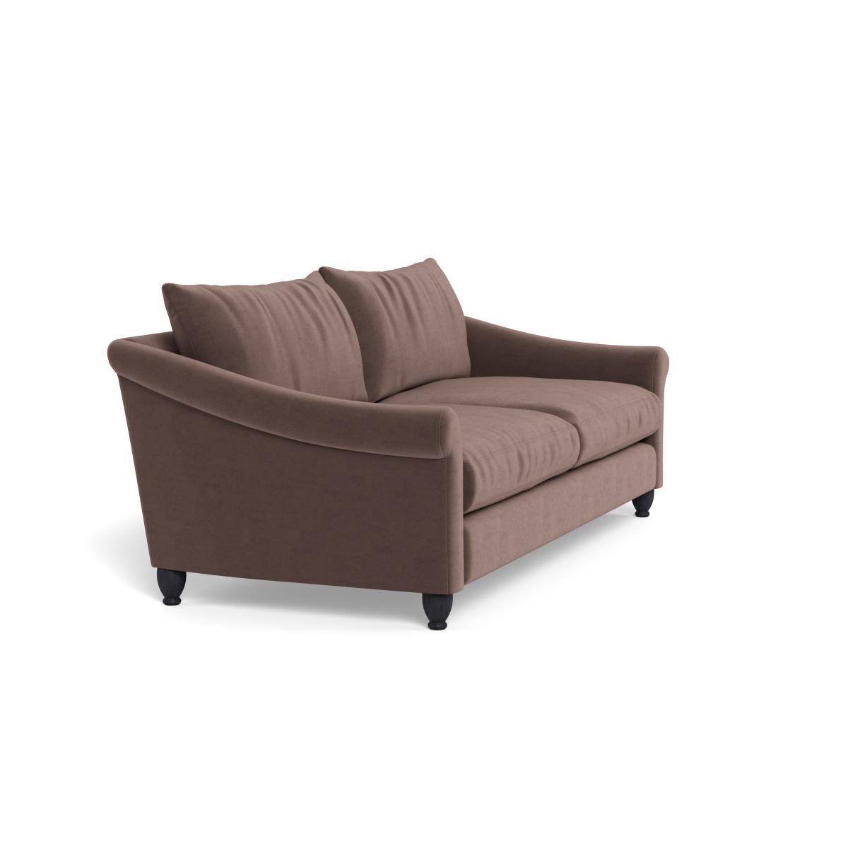 Heal's Devon 4 Seater Velvet Mink Dark Brown Stain Beech Feet - Heal's UK Furniture – image 2