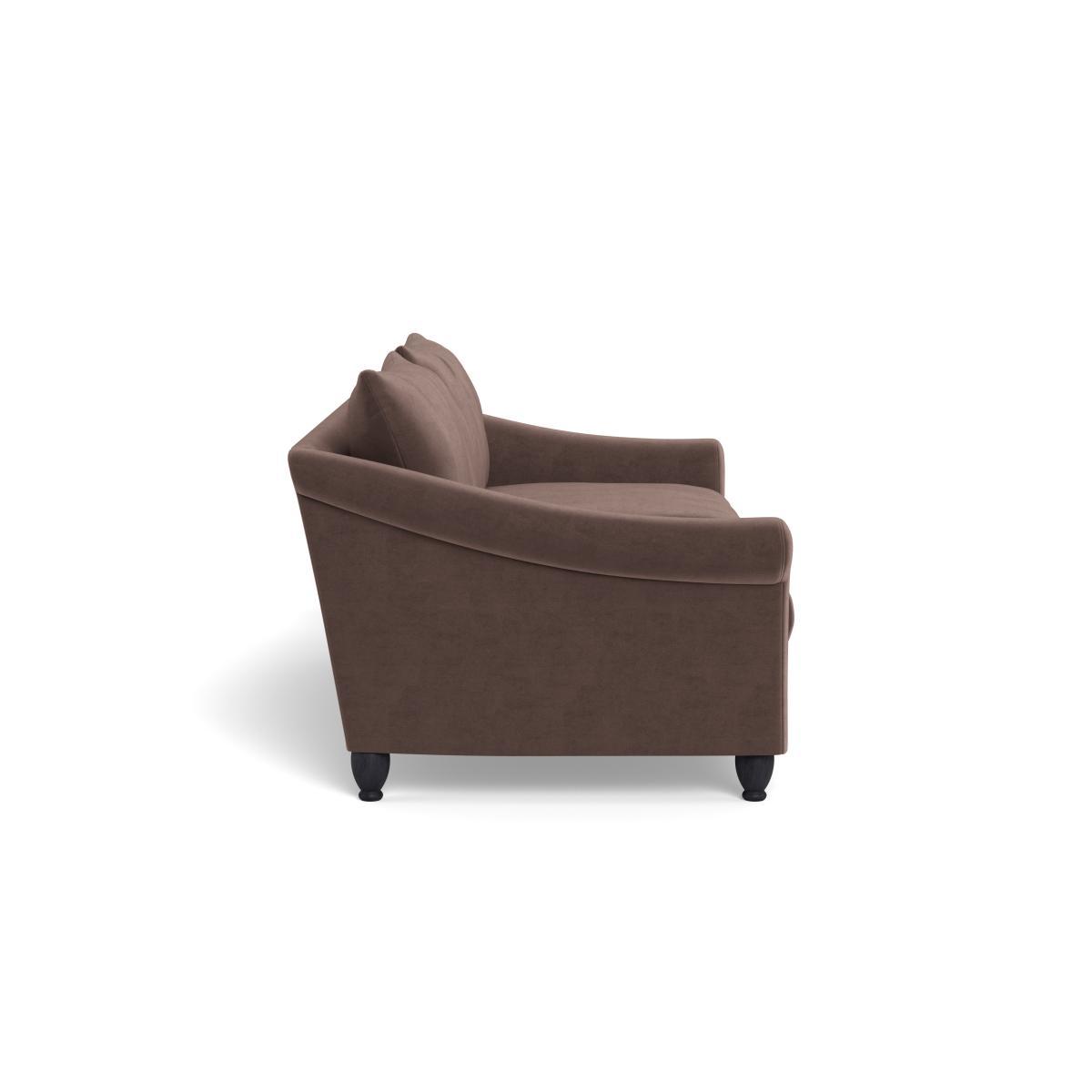 Heal's Devon 4 Seater Velvet Mink Dark Brown Stain Beech Feet - Heal's UK Furniture – image 3