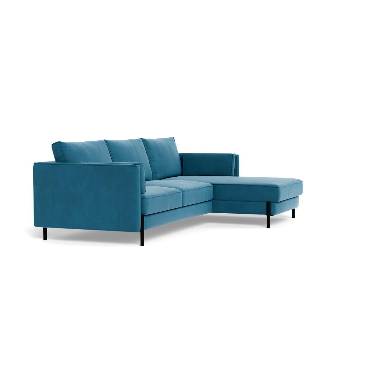 Heal's Tortona Right Hand Facing 4 Seater Corner Chaise Smart Velvet Ocean Black Feet - Heal's UK Furniture – image 2