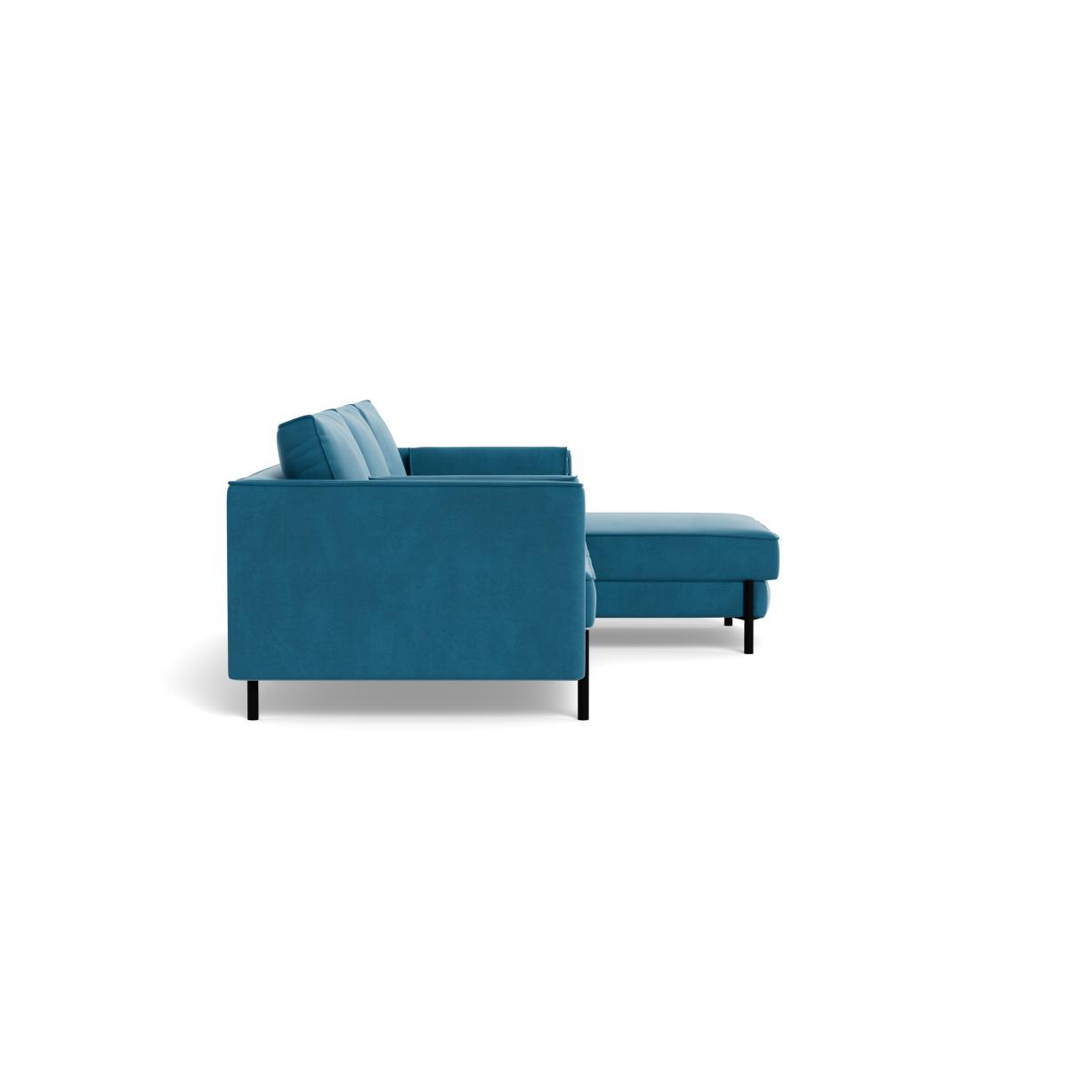 Heal's Tortona Right Hand Facing 4 Seater Corner Chaise Smart Velvet Ocean Black Feet - Heal's UK Furniture – image 3