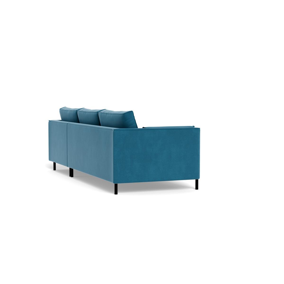 Heal's Tortona Right Hand Facing 4 Seater Corner Chaise Smart Velvet Ocean Black Feet - Heal's UK Furniture – image 4