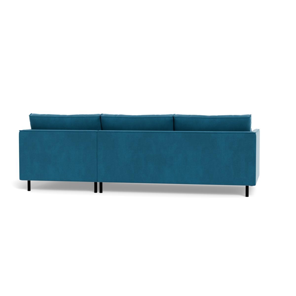 Heal's Tortona Right Hand Facing 4 Seater Corner Chaise Smart Velvet Ocean Black Feet - Heal's UK Furniture – image 5