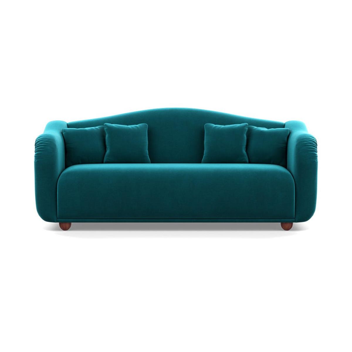 Heal's Tetbury 4 Seater Sofa Smart Velvet Petrol Walnut Stained Beech Feet – image 2