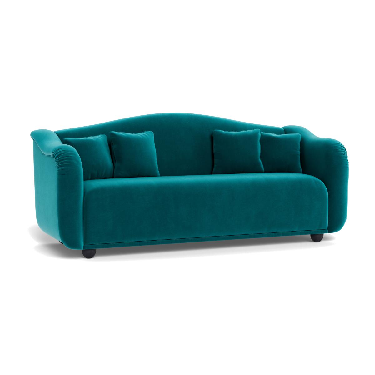 Heal's Tetbury 4 Seater Sofa Smart Velvet Petrol Walnut Stained Beech Feet – image 1