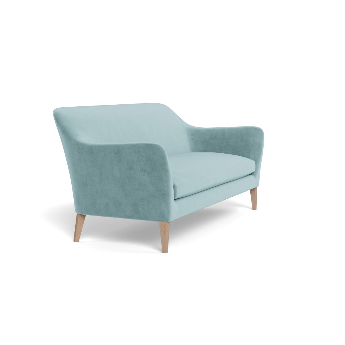 Heal's Wallis 4 Seater Sofa Smart Luxe Velvet Mineral Blue Natural Oak Feet – image 3