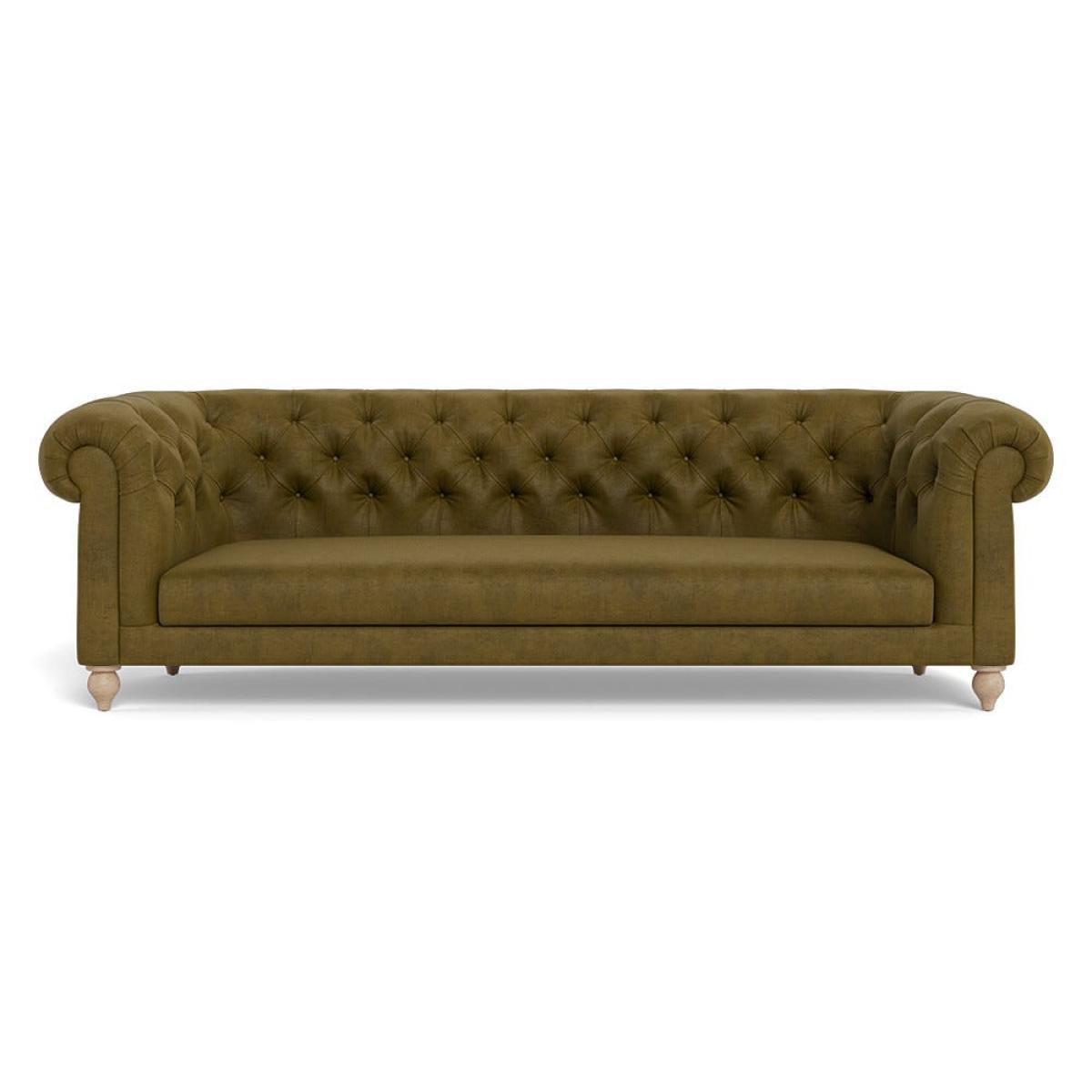 Heal's Fitzrovia 4 Seater Sofa Smart Luxe Velvet Peridot Natural Oak Feet – image 2