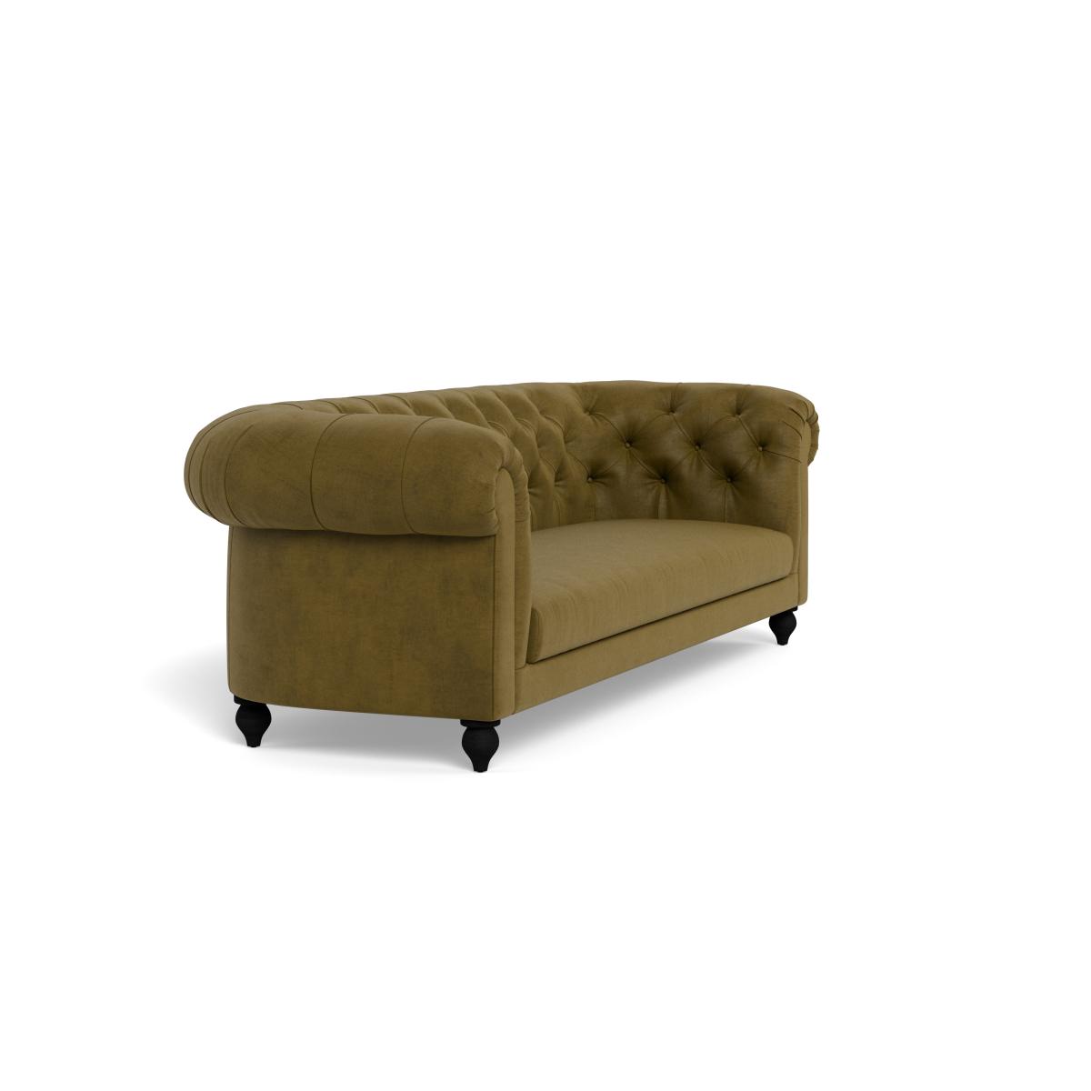 Heal's Fitzrovia 4 Seater Sofa Smart Luxe Velvet Peridot Natural Oak Feet – image 3