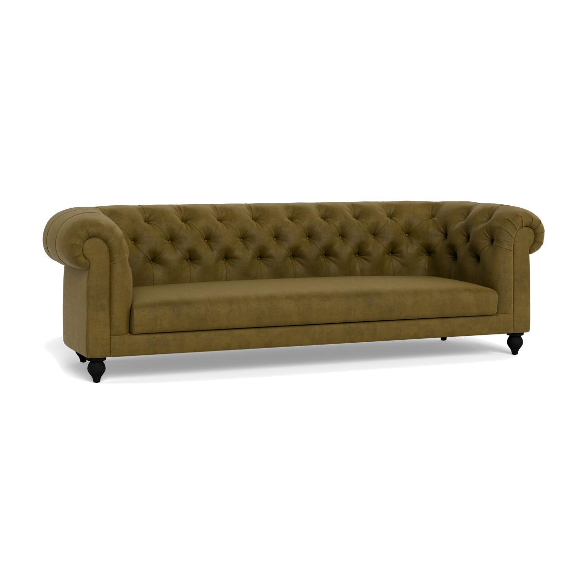 Heal's Fitzrovia 4 Seater Sofa Smart Luxe Velvet Peridot Natural Oak Feet – image 1