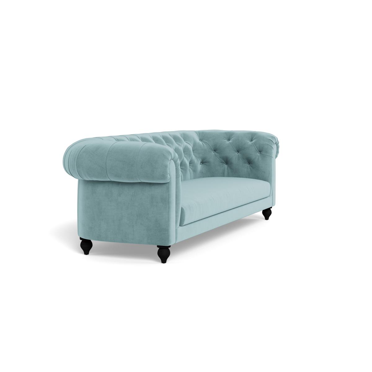 Heal's Fitzrovia 4 Seater Sofa Smart Luxe Velvet Mineral Blue Stained Feet – image 3