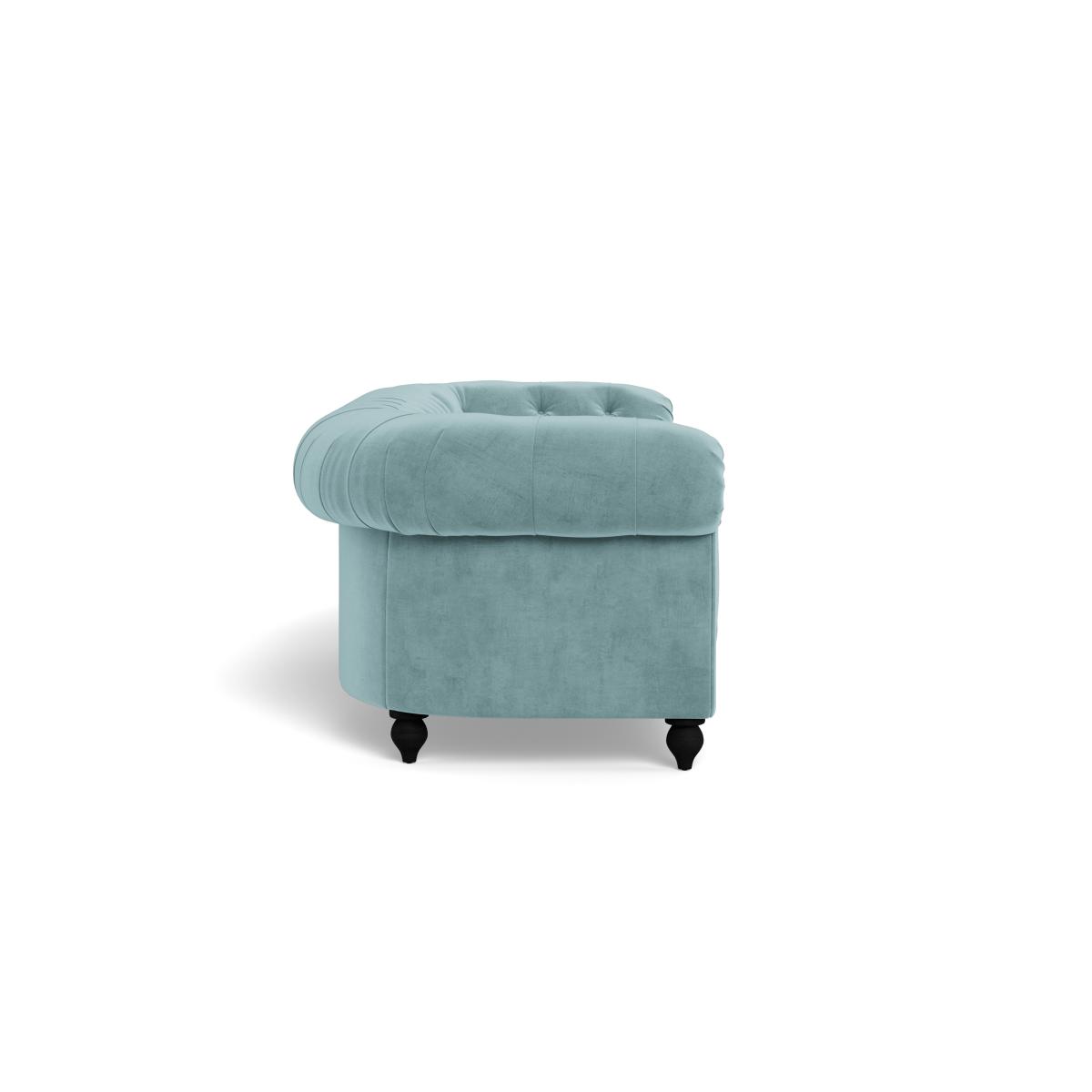 Heal's Fitzrovia 4 Seater Sofa Smart Luxe Velvet Mineral Blue Stained Feet – image 4