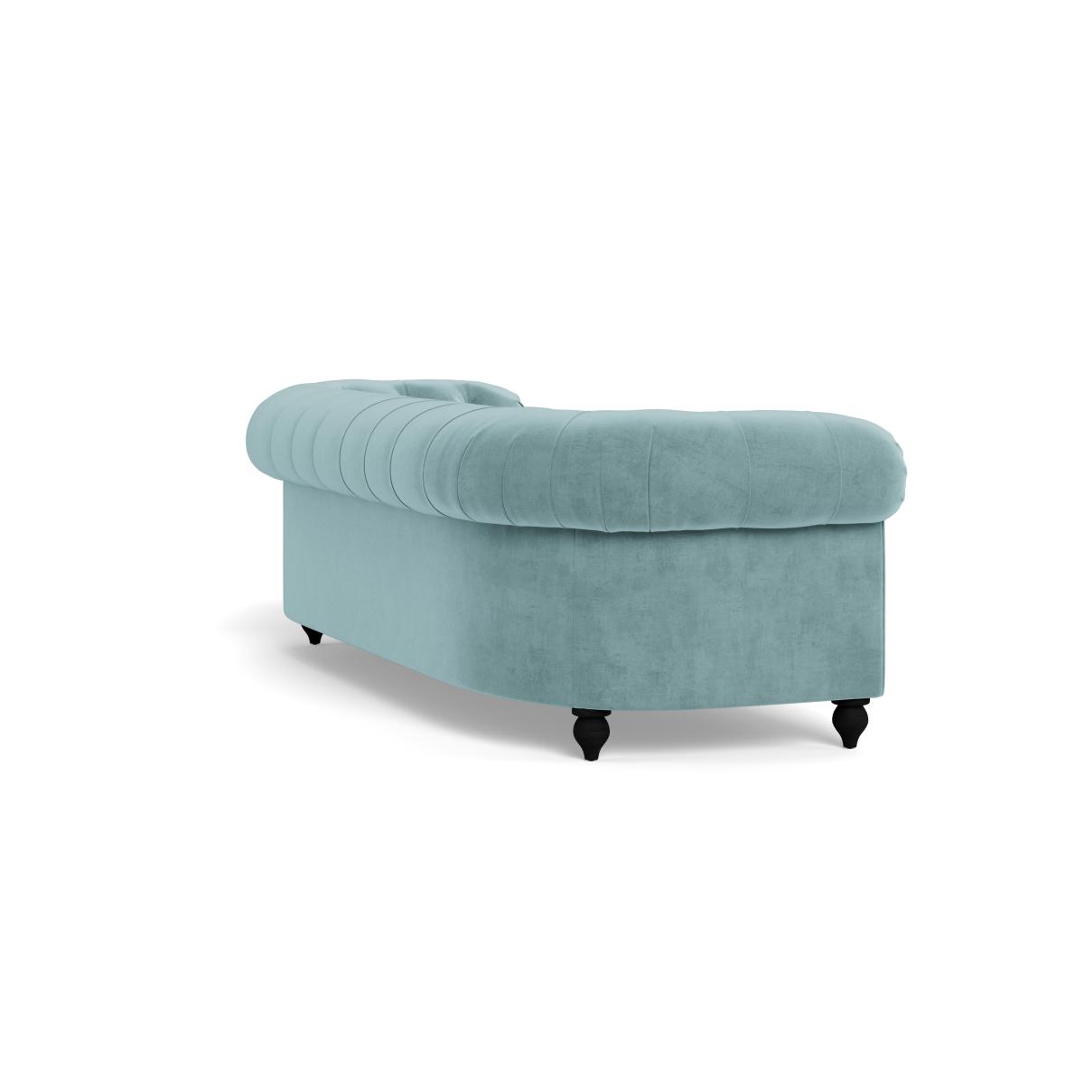 Heal's Fitzrovia 4 Seater Sofa Smart Luxe Velvet Mineral Blue Stained Feet – image 5