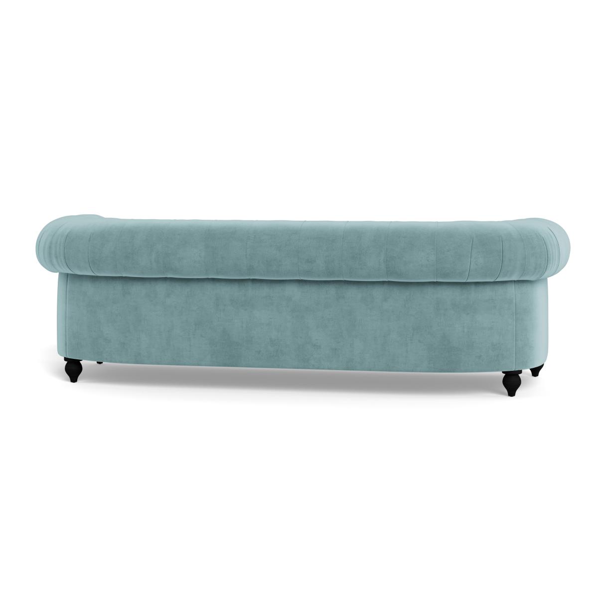 Heal's Fitzrovia 4 Seater Sofa Smart Luxe Velvet Mineral Blue Stained Feet – image 6