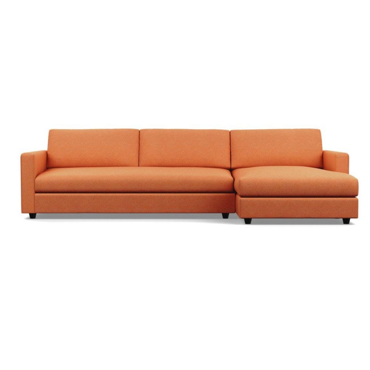 Heal's Nimbus II 4 Seater RHF Corner Sofa Melton Wool Red Oxide Black Feet - Heal's UK Furniture – image 25