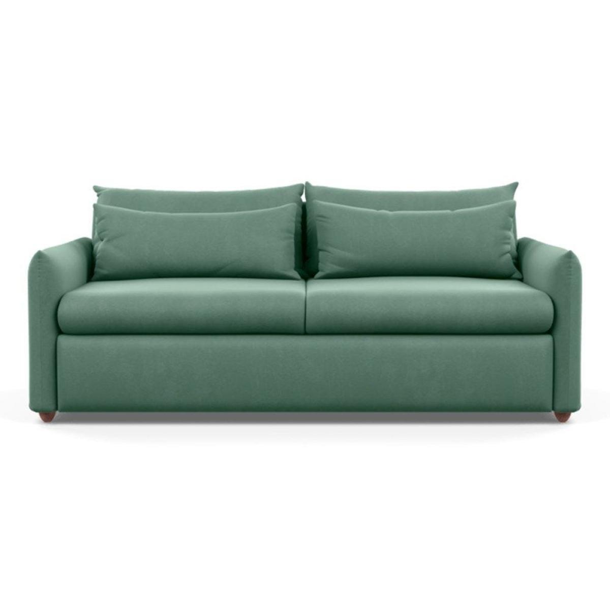 Heal's Pillow 4 Seater Sofa Velvet Teal Natural Feet - Heal's UK Furniture – image 43