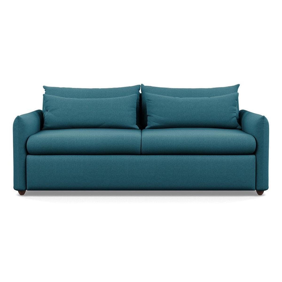 Heal's Pillow 4 Seater Sofa Velvet Teal Natural Feet - Heal's UK Furniture – image 9