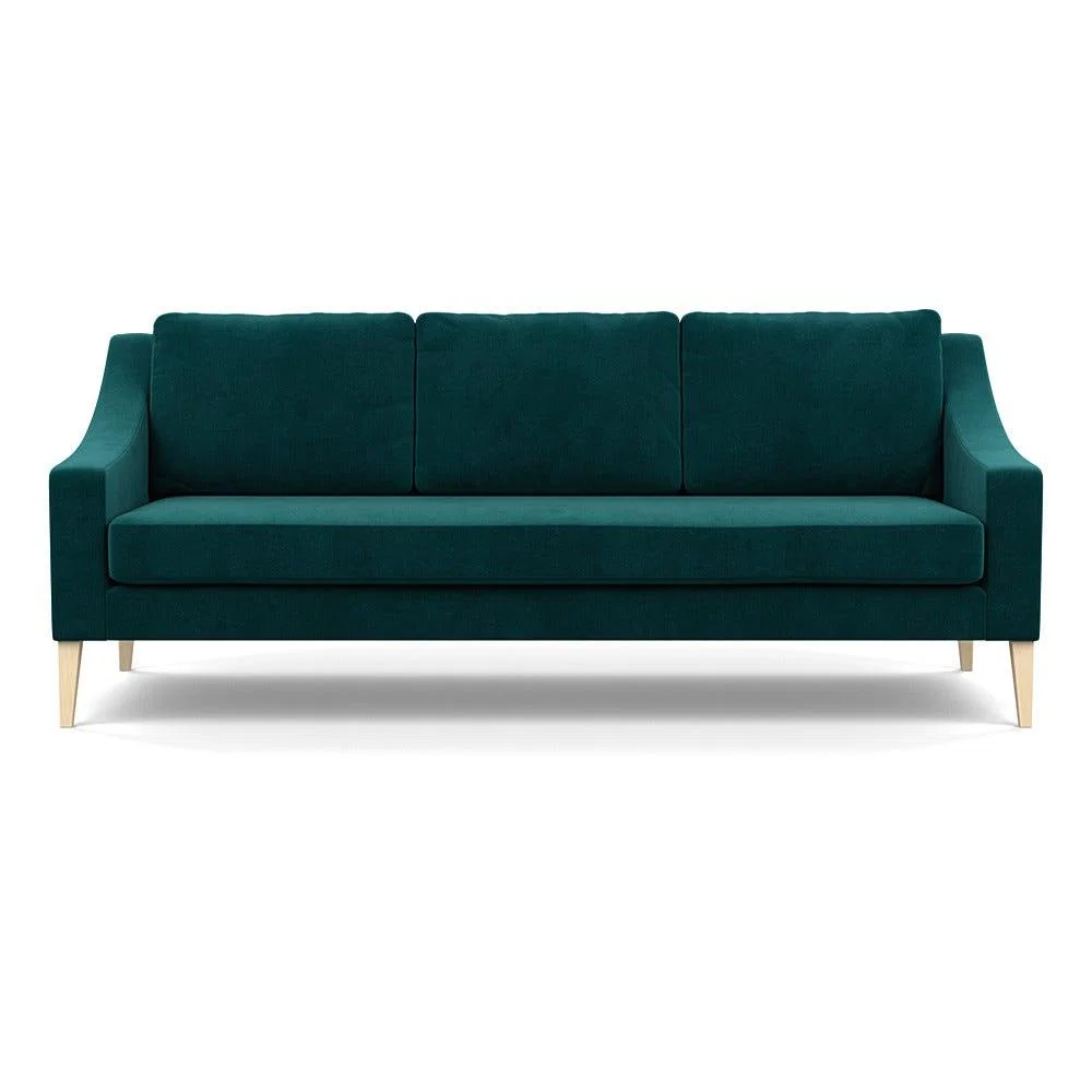 Heal's Richmond 4 Seater Sofa Smart Luxe Velvet Ocean Natural Ash Feet – image 2