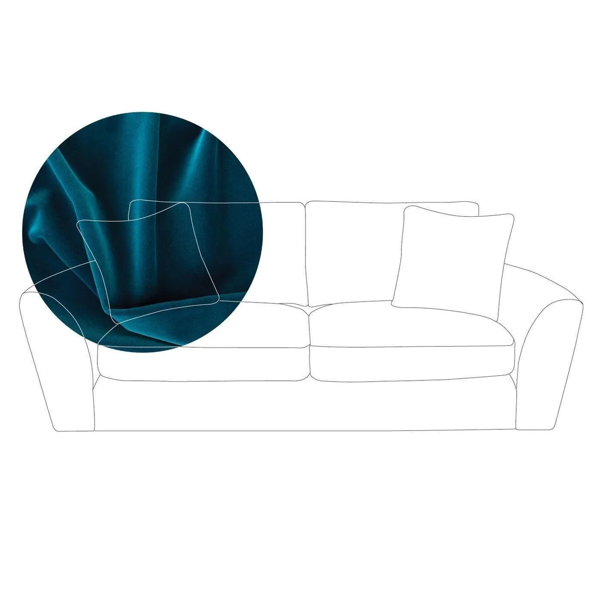 Heal's Snooze 4 Seater Sofa Velvet Mink Black Feet - Heal's UK Furniture – image 6