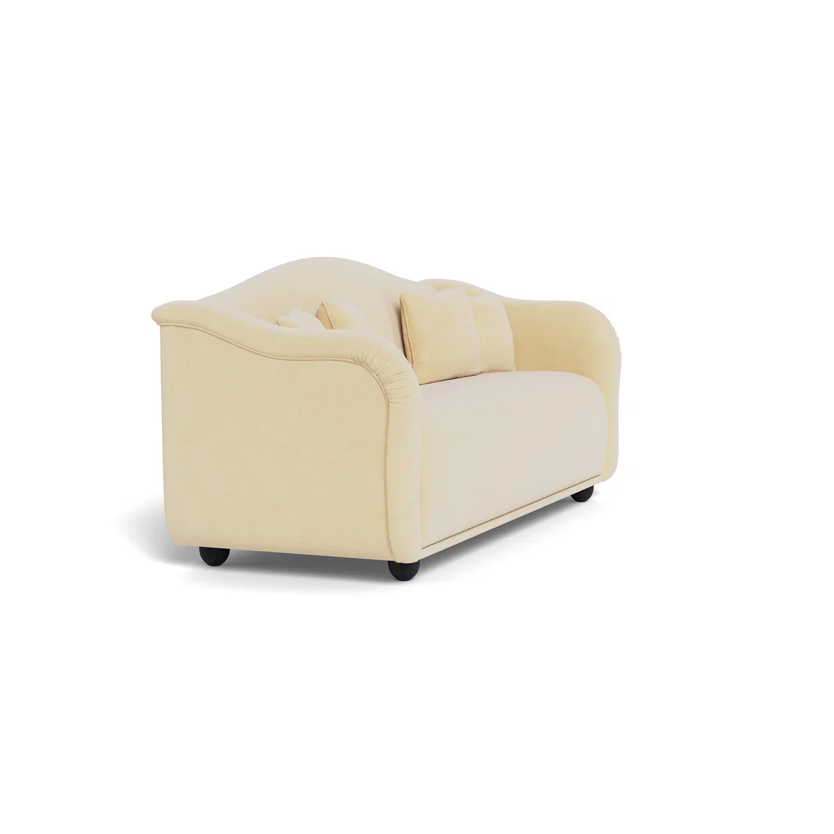 Heal's Tetbury 4 Seater Sofa Smart Luxe Velvet Biscuit Natural Beech Feet – image 3