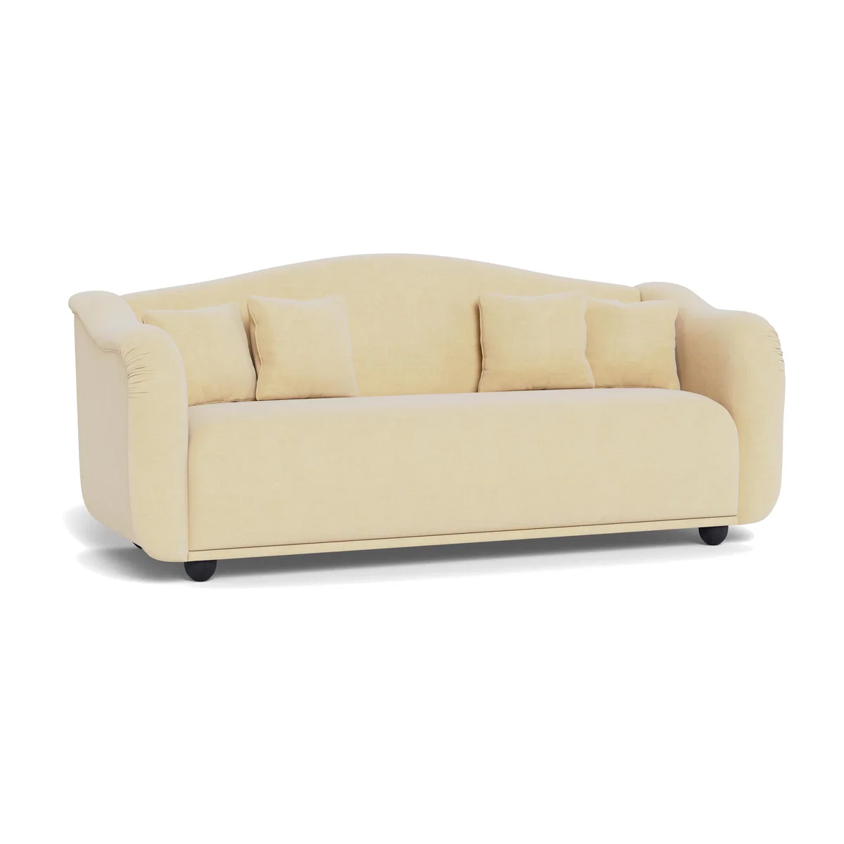 Heal's Tetbury 4 Seater Sofa Smart Luxe Velvet Biscuit Natural Beech Feet – image 1