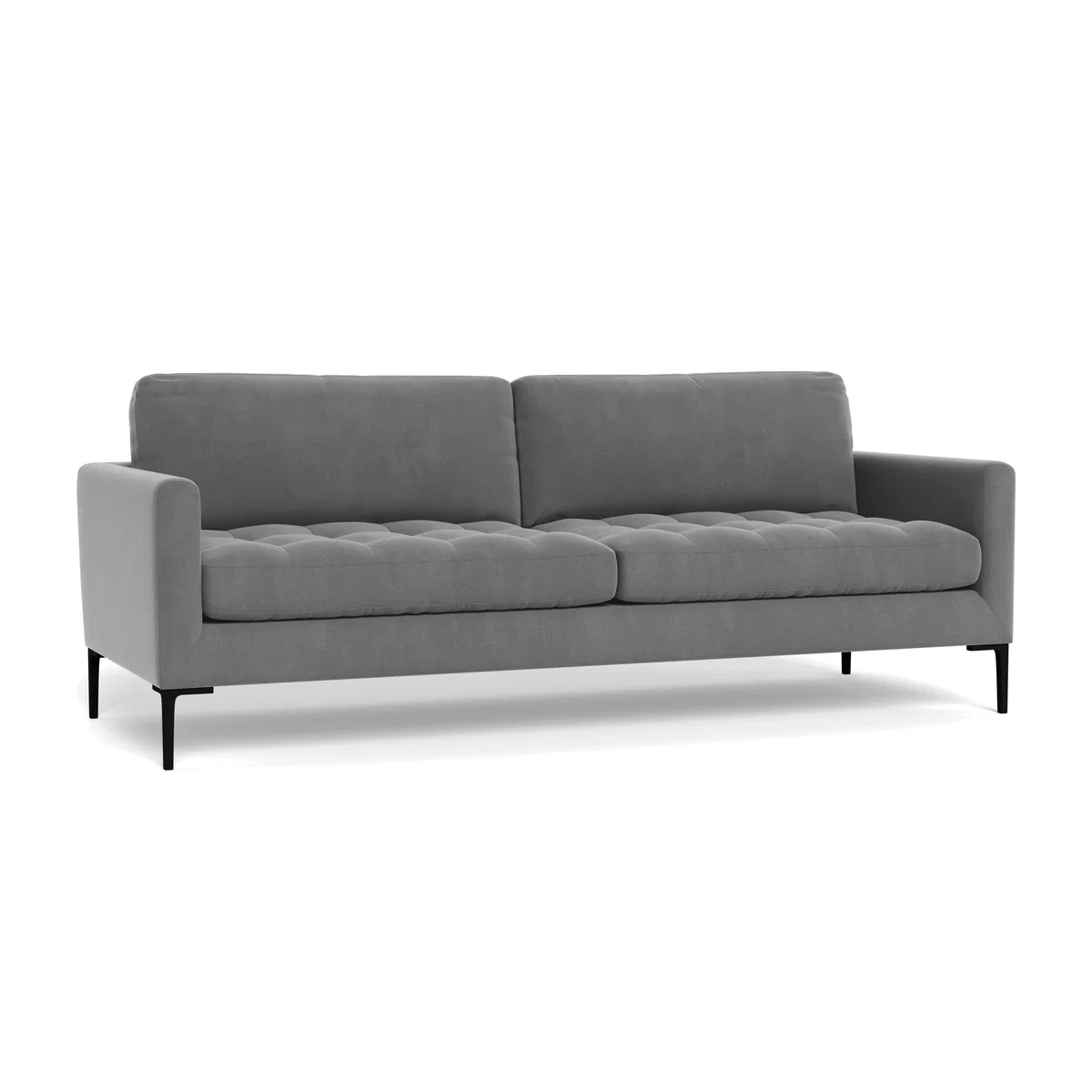 Heal's Eton 4 Seater Sofa Smart Velvet Mercury Black Feet - Heal's UK Furniture – image 1