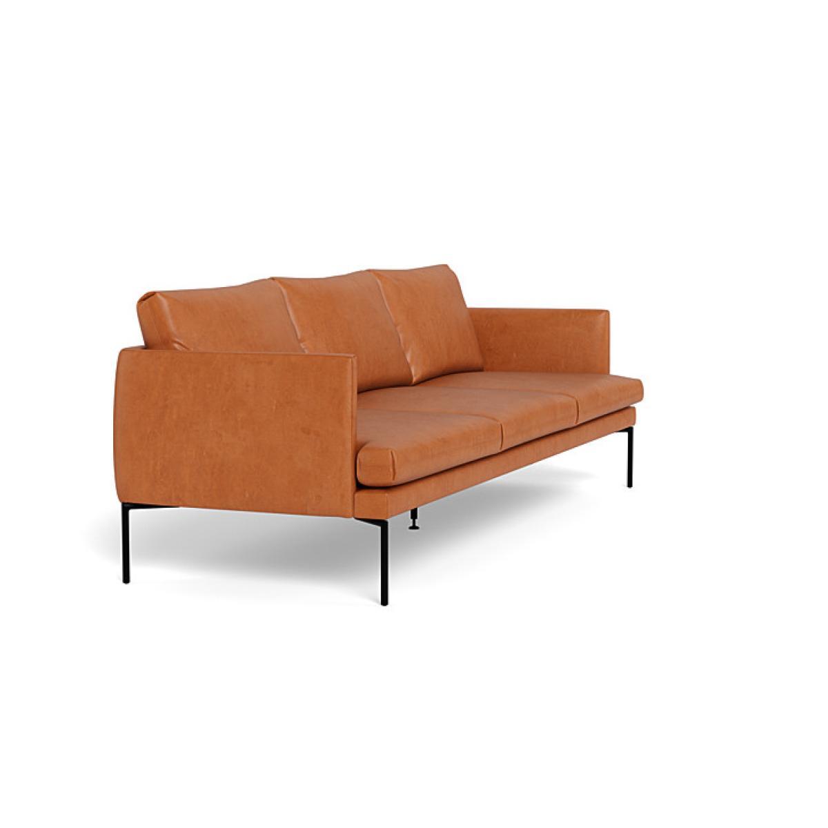 Heal's Matera 4 Seater Sofa Daino Leather Parchment Black Feet - Heal's UK Furniture – image 2