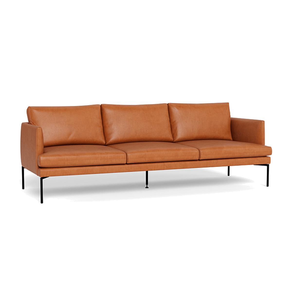 Heal's Matera 4 Seater Sofa Daino Leather Parchment Black Feet - Heal's UK Furniture – image 1