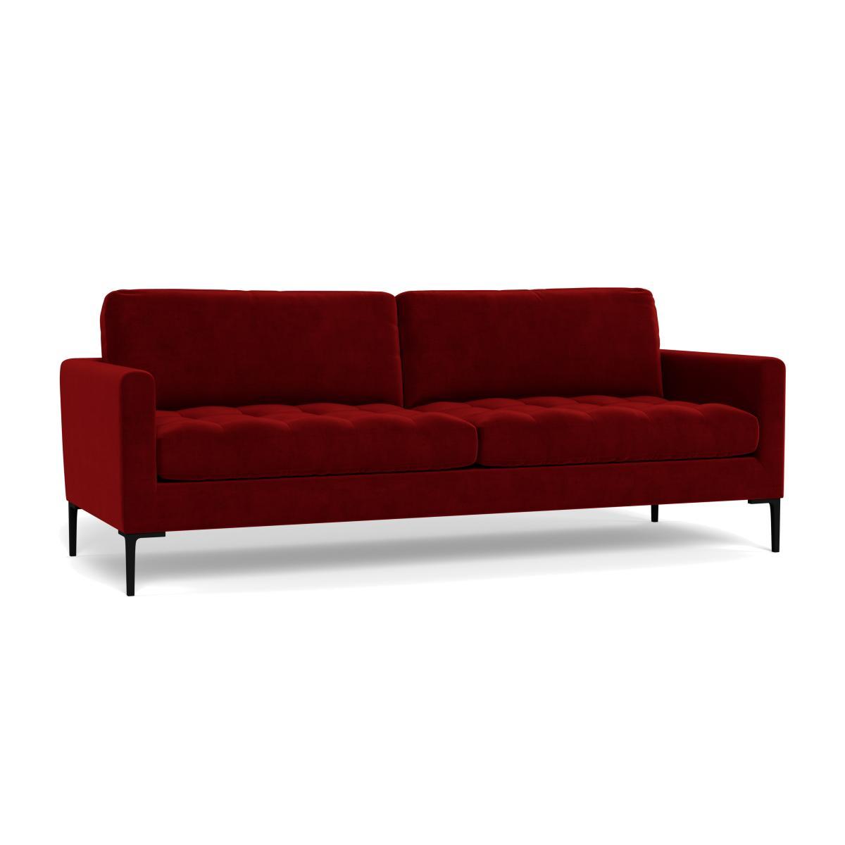 Heal's Eton 4 Seater Sofa Smart Luxe Velvet Mulberry Brass Feet - Heal's UK Furniture – image 1