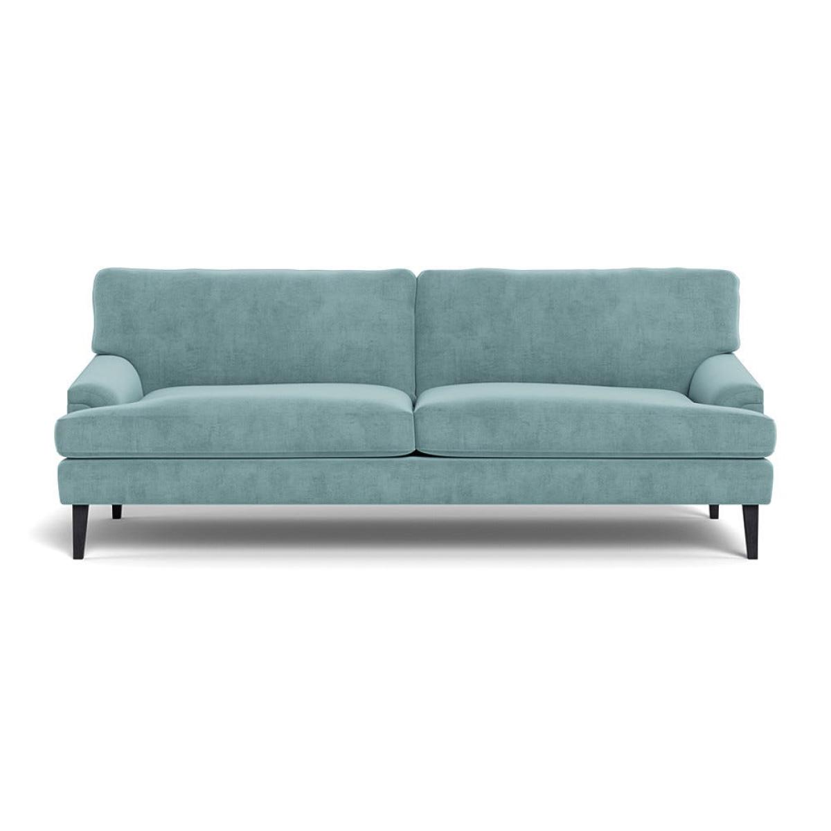 Heal's Stanton 4 Seater Sofa Smart Luxe Velvet Mineral Blue Black Feet – image 2