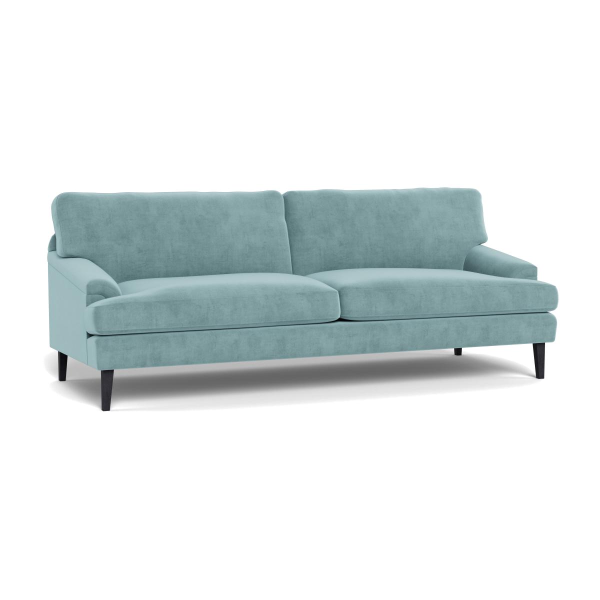 Heal's Stanton 4 Seater Sofa Smart Luxe Velvet Mineral Blue Black Feet – image 1