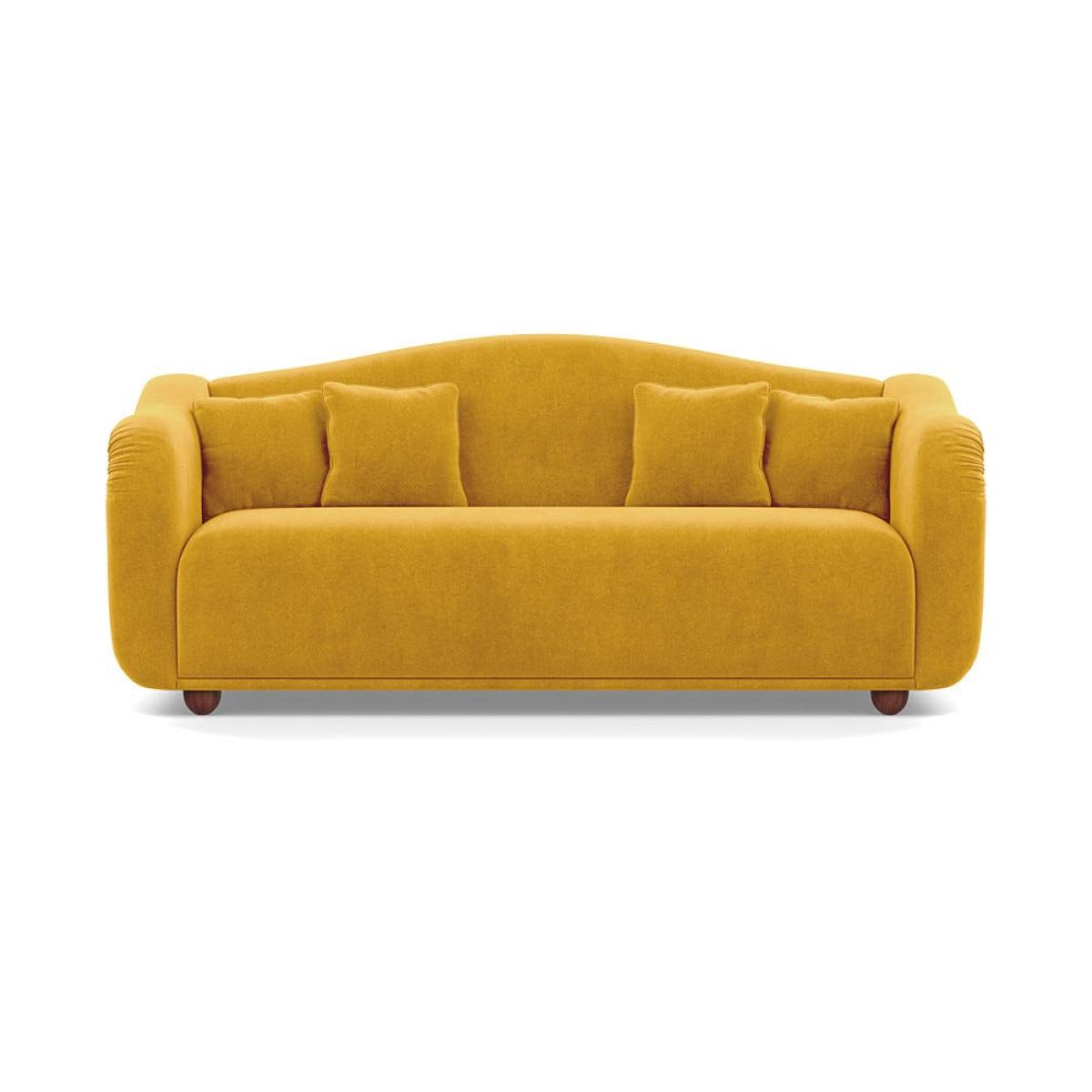 Heal's Tetbury 4 Seater Sofa Smart Luxe Velvet Canary Walnut Stained Beech Feet – image 2