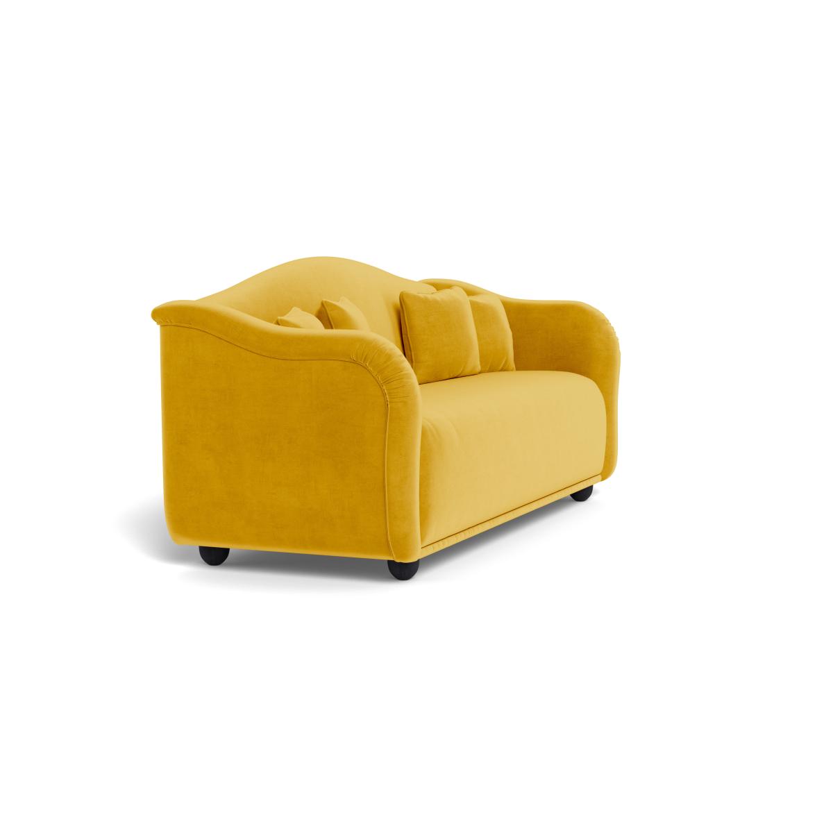 Heal's Tetbury 4 Seater Sofa Smart Luxe Velvet Canary Walnut Stained Beech Feet – image 3