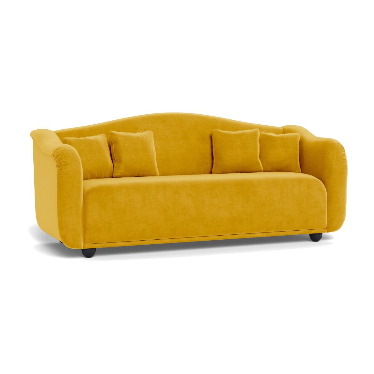 Heal's Tetbury 4 Seater Sofa Smart Luxe Velvet Canary Walnut Stained Beech Feet – image 1