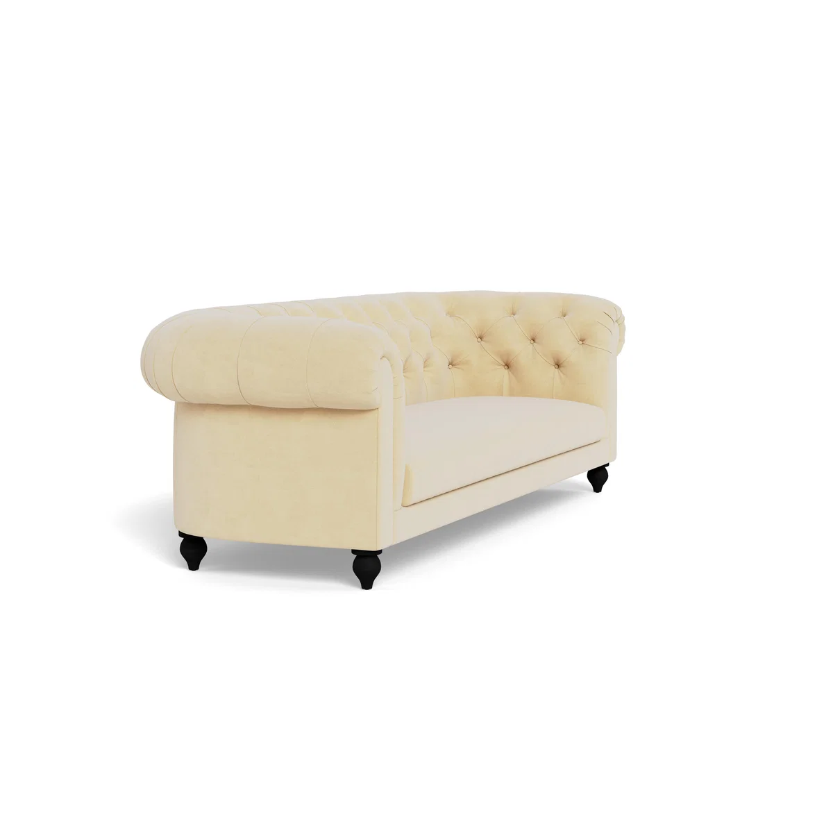 Heal's Fitzrovia 4 Seater Sofa Smart Luxe Velvet Biscuit Black Feet - Heal's UK Furniture – image 2