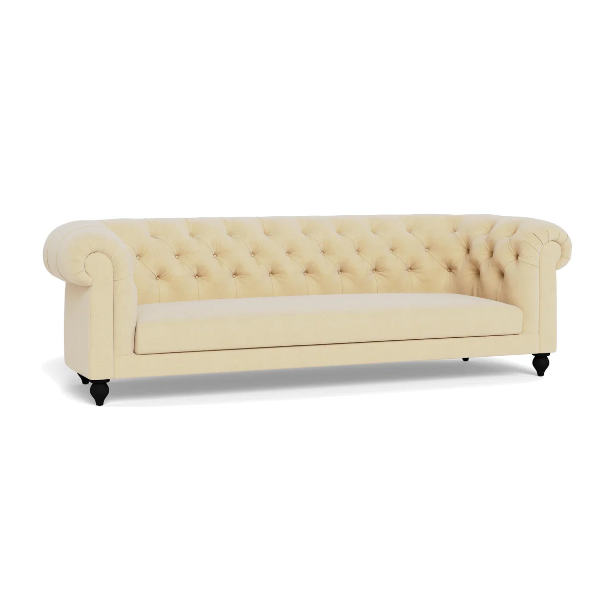 Heal's Fitzrovia 4 Seater Sofa Smart Luxe Velvet Biscuit Black Feet - Heal's UK Furniture – image 1