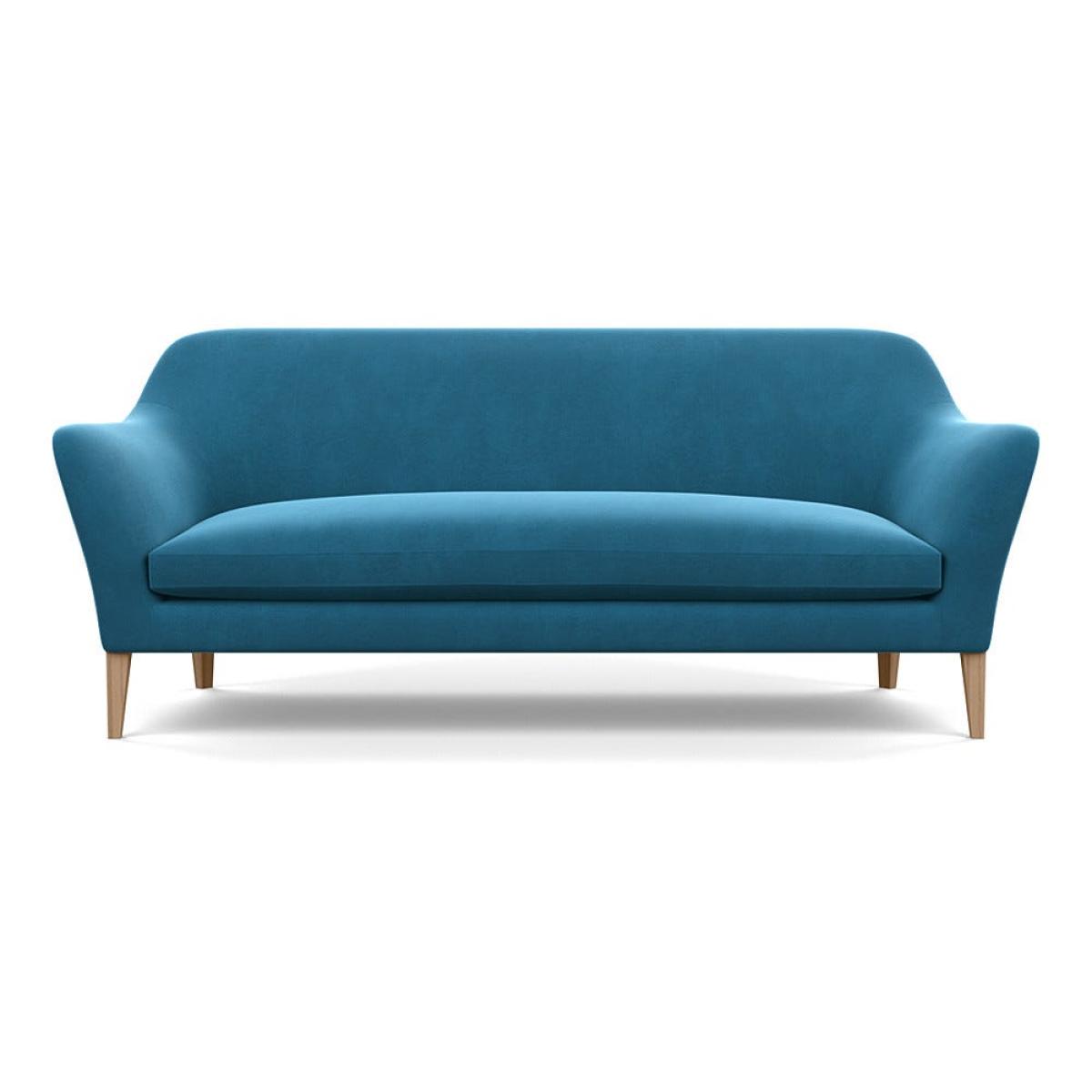 Heal's Wallis 4 Seater Sofa Smart Velvet Ocean Stained Oak Feet – image 2