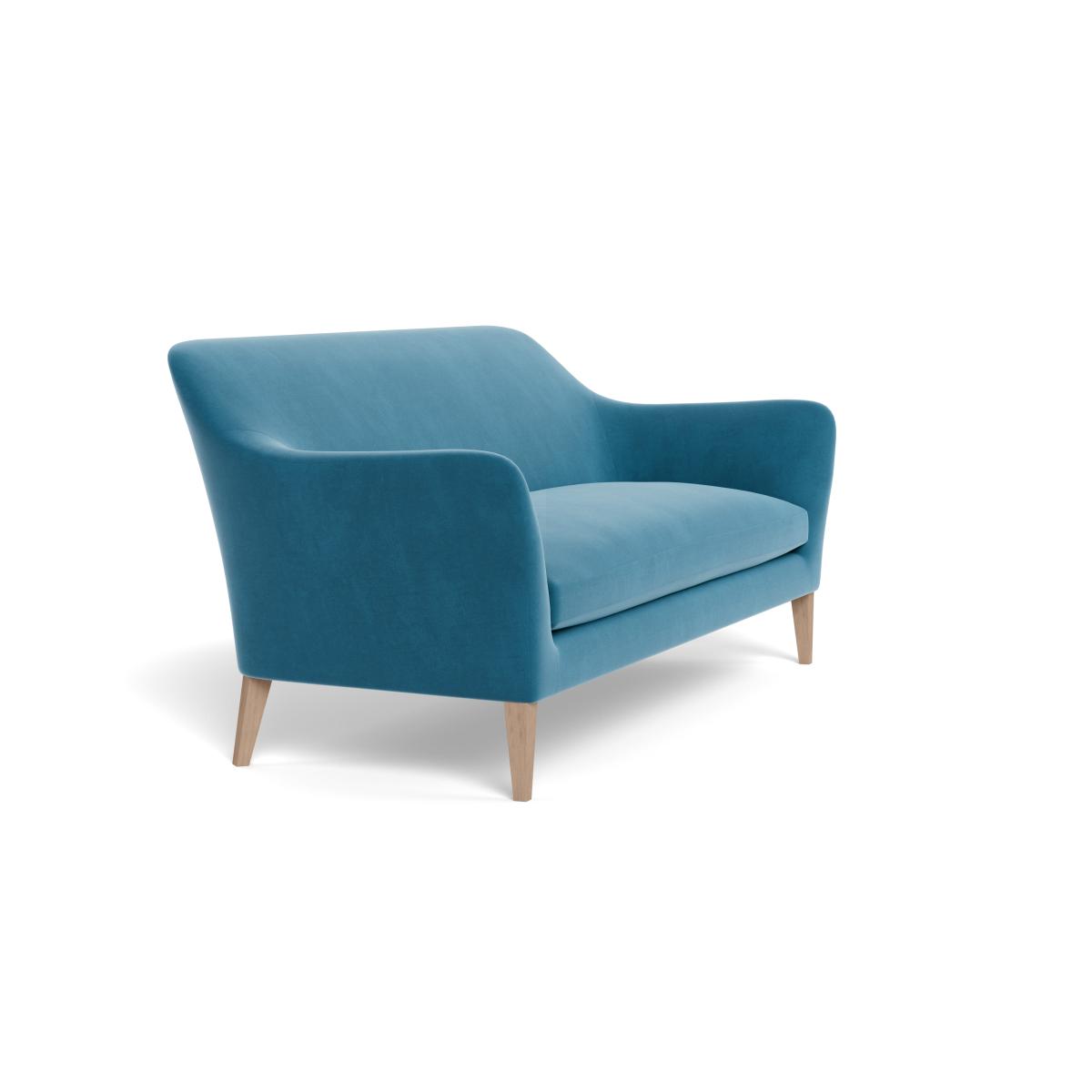 Heal's Wallis 4 Seater Sofa Smart Velvet Ocean Stained Oak Feet – image 3