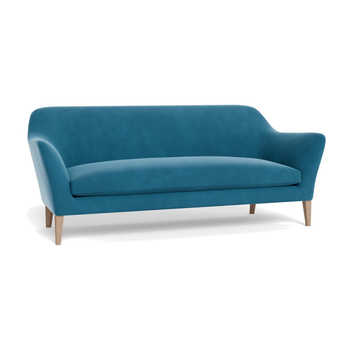 Heal's Wallis 4 Seater Sofa Smart Velvet Ocean Stained Oak Feet – image 1