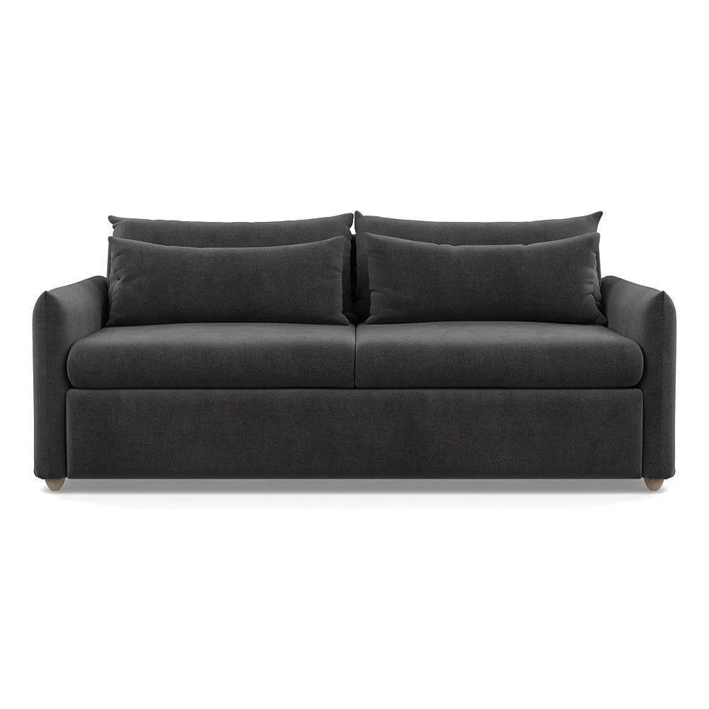 Heal's Pillow 4 Seater Sofa Melton Wool Granite Black Feet - Heal's UK Furniture – image 24