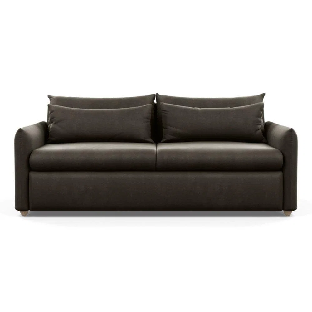 Heal's Pillow 4 Seater Sofa Melton Wool Granite Black Feet - Heal's UK Furniture – image 46
