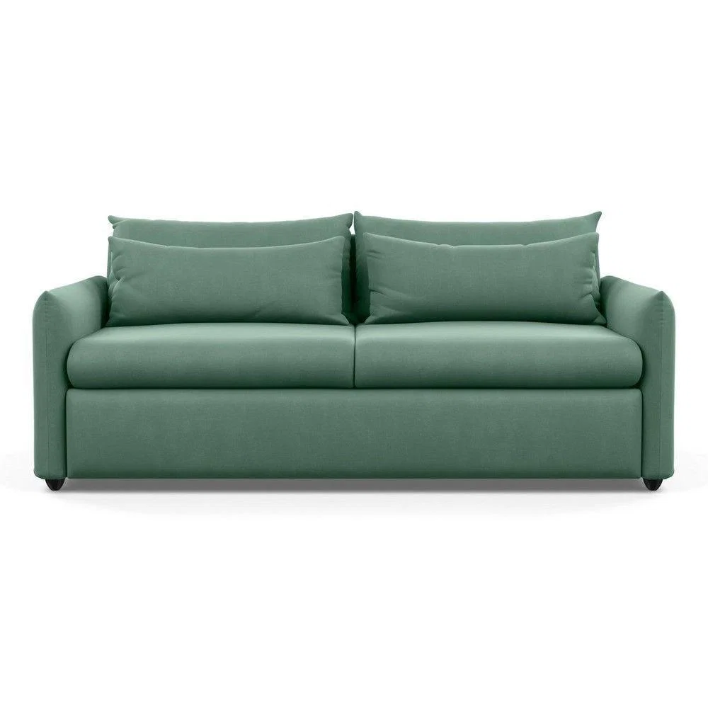 Heal's Pillow 4 Seater Sofa Melton Wool Granite Black Feet - Heal's UK Furniture – image 54
