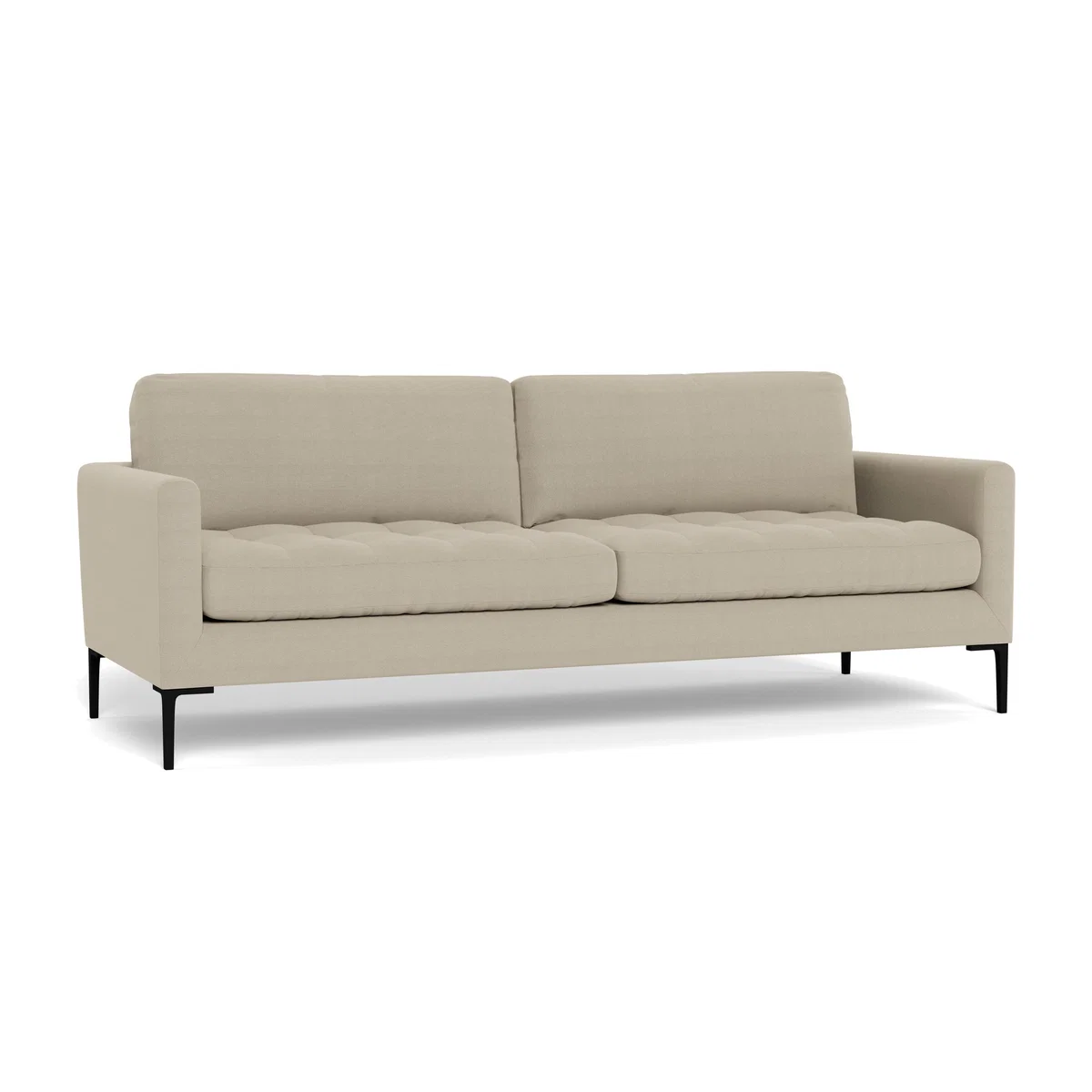 Heal's Eton 4 Seater Sofa Linen Hessian Black Feet - Heal's UK Furniture – image 1