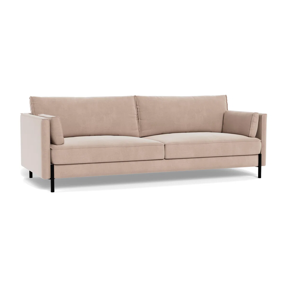 Heal's Tortona 4 Seater Sofa Smart Velvet Pebble Black Feet – image 1