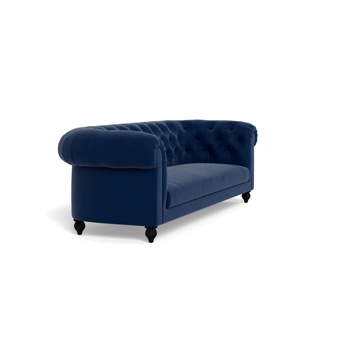 Heal's Fitzrovia 4 Seater Sofa Velvet Midnight Chestnut Stain Feet - Heal's UK Furniture – image 2