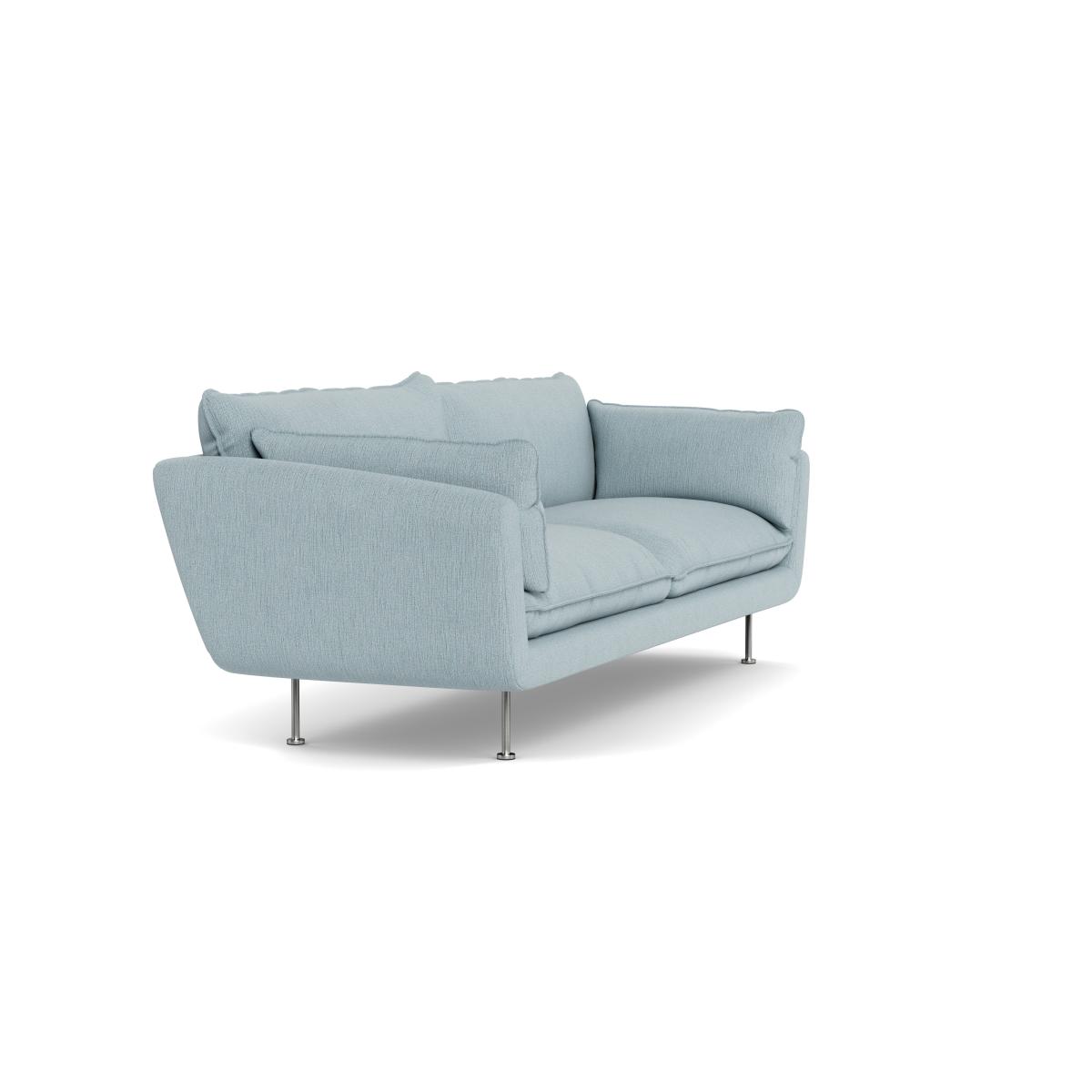 Heal's Allora 4 Seater Sofa Smart Linen Mix Duck Egg Stainless Steel Feet – image 3