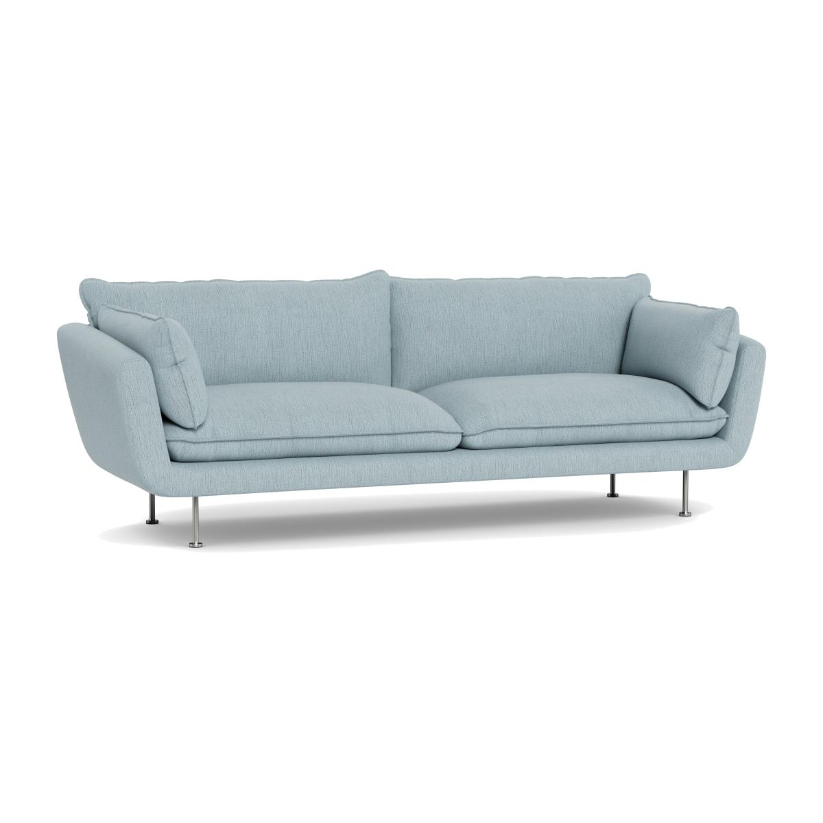 Heal's Allora 4 Seater Sofa Smart Linen Mix Duck Egg Stainless Steel Feet – image 1