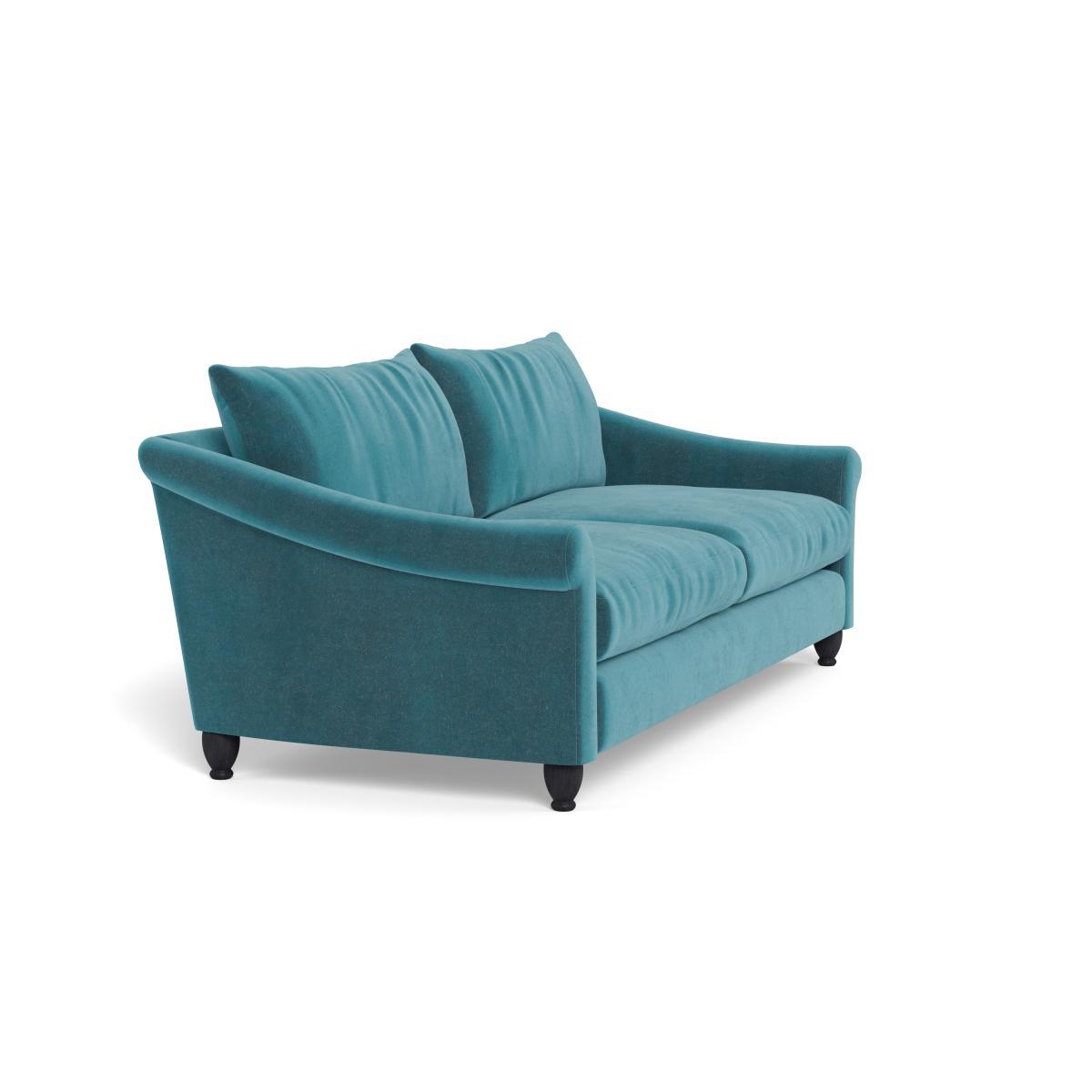 Heal's Devon 4 Seater Smart Luxe Velvet Airforce Blue Walnut Stain Beech Feet - Heal's UK Furniture – image 2